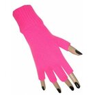 Vingerloze handschoen fluor pink