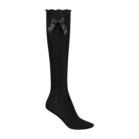 Lady kneehigh socks, black, with bow 39/42