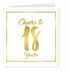 Goud/Wit wenskaart - 18 years