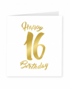 Goud/Wit wenskaart - 16 years
