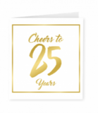 Goud/Wit wenskaart - 25 years