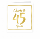 Goud/Wit wenskaart - 45 years