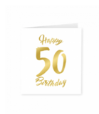 Goud/Wit wenskaart - 50 years