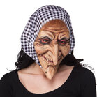 Latex head mask Witch +hood bl/whi