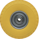 Wiel + band klein 3.00-4" PU geel stalen velg