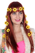 Haarband gevlochten met bloemen, geel