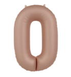 Folieballon Cijfer  - Vintage Rose - Ultra Matt - 86 cm