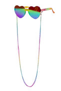 Bril regenboog hartjes ketting