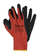 Werkhandschoenen latex crinkle rood zwart maat 10