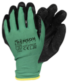 Werkhandschoenen latex crinkle groen zwart maat 10