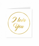 Goud/Wit wenskaart - I love you