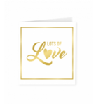 Goud/Wit wenskaart - Lots of love
