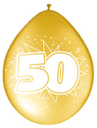 Ballonnen  30cm 50 Met.Goud/8 Ballonnen  30cm 50 Met.Goud/8