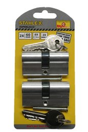 Euro profielcilinder 60 mm 2 dlg gelijksluitend