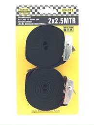 Spanband 2.5 mtr x 25 mm zwart/rood 2 dlg