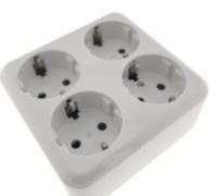 Wandcontactdoos 4-voudig + RA opbouw