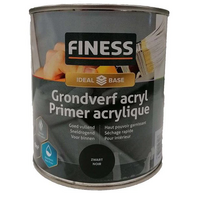 FINESS Grondverf Acryl Acryl bi  750 ml Zwart FINESS Grondverf Acryl Acryl bi  750 ml Zwart