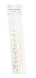10 Balloon sticks paper 40cm white 10 Balloon sticks paper 40cm white