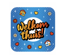 Huldeschild - Welkom thuis cartoon Huldeschild - Welkom thuis cartoon