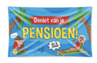 XXL Gevel vlag - Pensioen cartoon XXL Gevel vlag - Pensioen cartoon