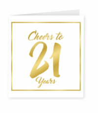 Goud/Wit wenskaart - 21 years Goud/Wit wenskaart - 21 years