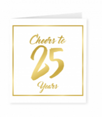 Goud/Wit wenskaart - 25 years Goud/Wit wenskaart - 25 years