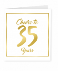 Goud/Wit wenskaart - 35 years Goud/Wit wenskaart - 35 years