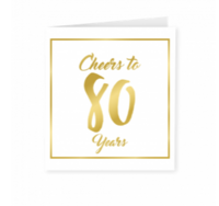 Goud/Wit wenskaart - 80 years Goud/Wit wenskaart - 80 years