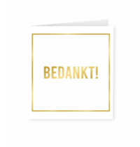 Goud/Wit wenskaart - Bedankt Goud/Wit wenskaart - Bedankt