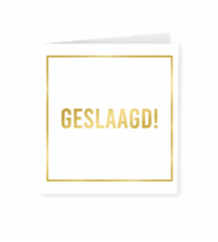 Goud/Wit wenskaart - Geslaagd