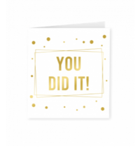 Goud/Wit wenskaart - You did it