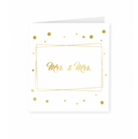 Goud/Wit wenskaart - Mrs & Mrs