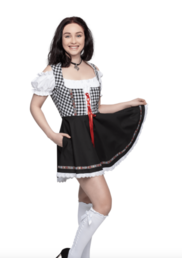 Dirndl zwart-wit geruit, zwart rokje Bibi Dirndl zwart-wit geruit, zwart rokje Bibi