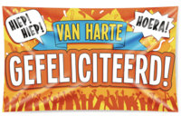 XXL Gevel vlag - Gefeliciteerd