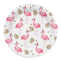 Set 10 papieren bordjes Flamingo (√ò 23 cm)