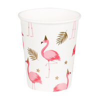 Set 10 papieren bekertjes Flamingo (25 cl)