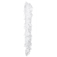 Boa 50 g Glamour wit met zilveren tinsel (180 cm) Boa 50 g Glamour wit met zilveren tinsel (180 cm)