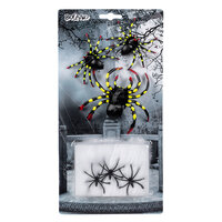 Decoratieset Spin (spinrag 5 g met 6 spinnen)