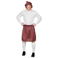 Baret Mr Tartan rood met haar