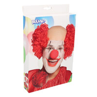 Pruik Clown Baldy rood