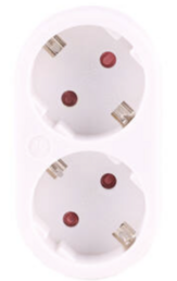 Stekker duo verloop + RA (horizontaal) wit