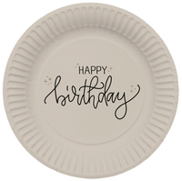 Papieren Borden - Crème Noir - 23 cm - 8 stuks