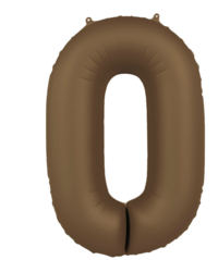 Folieballon Cijfer  - Chocolate Brown - Ultra Matt - 86 cm Folieballon Cijfer  - Chocolate Brown - Ultra Matt - 86 cm
