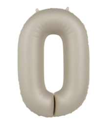 Folieballon Cijfer  Creamy Latte - Ultra Matt - 86 cm Folieballon Cijfer  Creamy Latte - Ultra Matt - 86 cm