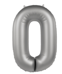 Folieballon Cijfer - Moonlight Silver - Satin Gloss - 86 cm Folieballon Cijfer - Moonlight Silver - Satin Gloss - 86 cm
