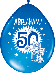 50 Jaar Abraham Knalfeest Ballonnen 30cm - 8 stuks 50 Jaar Abraham Knalfeest Ballonnen 30cm - 8 stuks