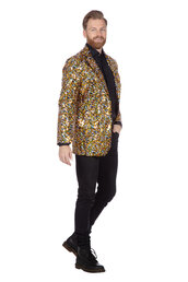 Pailletten blazer zwart/goud/zilver
