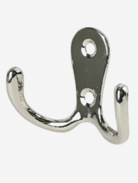 Kapstokhaak dubbel metaal zilver 3 dlg