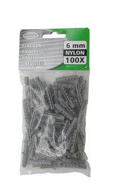 Pluggen 6 mm nylon 100 dlg