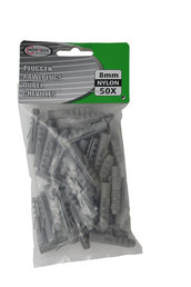 Pluggen 8 mm nylon 50 dlg